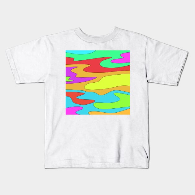 Rainbow clouds pattern Kids T-Shirt by Nezumi1998